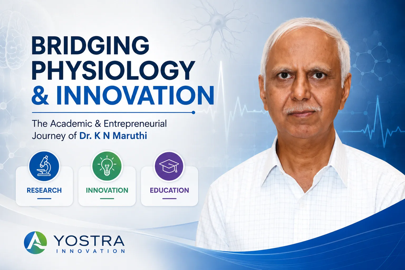 Bridging Physiology & Innovation – Dr. K N Maruthi's academic and entrepreneurial journey highlighting research, innovation, and medical education.